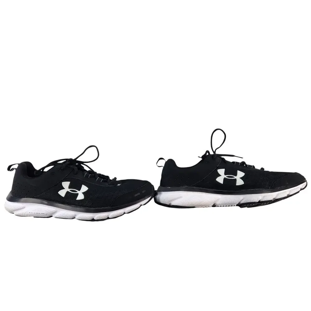 Under Armour Charged Assert 8 Running Shoes Black White Men's Size 12